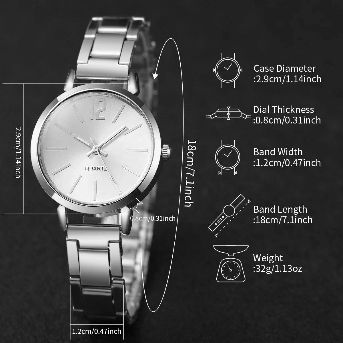 Reloj de acero para mujer