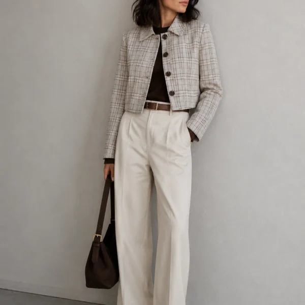 CHAQUETA CROPPED CUADROS