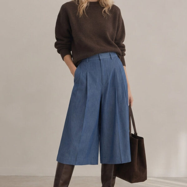BERMUDA FLUIDA EFECTO DENIM