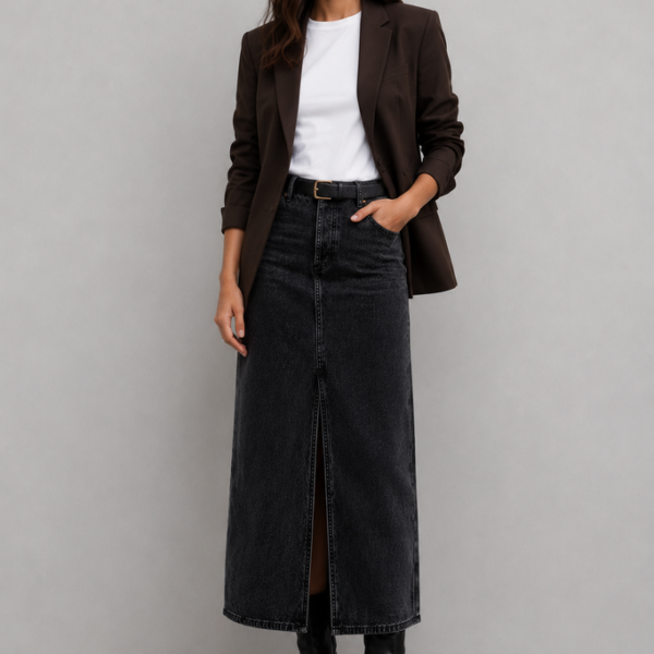FALDA MIDI DENIM